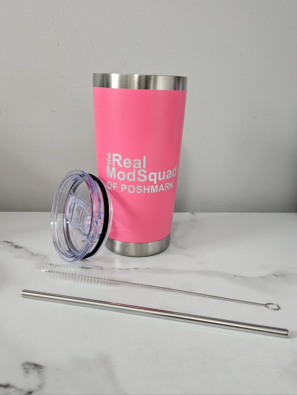 "The Real ModSquad Of Poshmark" 20oz Tumbler w/ Lid & Straw- Pick 1 - Picture 2 of 12